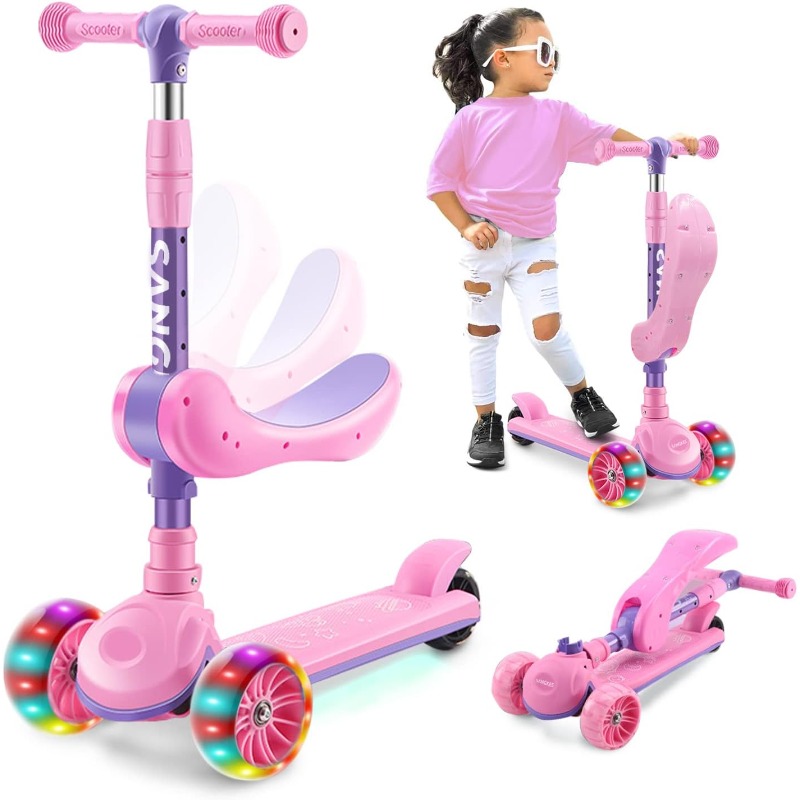 Outdoor Power Point - 2-in-1 Kids Kick Scooter with LED