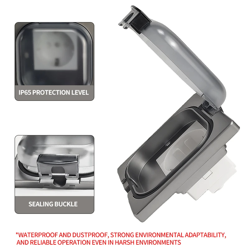 Outdoor Power Receptacle - IP65 Waterproof Outdoor Socket -16A High