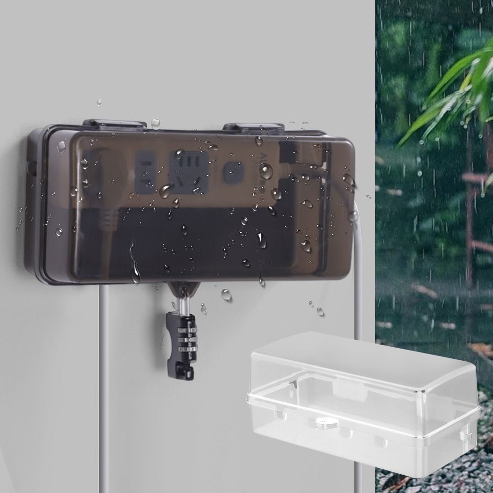 Outdoor Power Outlet Extension - Durable Plastic Plug Box Anti-theft Weatherproof