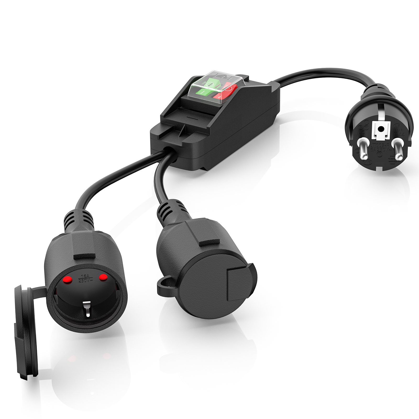 Outdoor Power Outlet Extension - Double Plug Extension Cable 2 Schuko