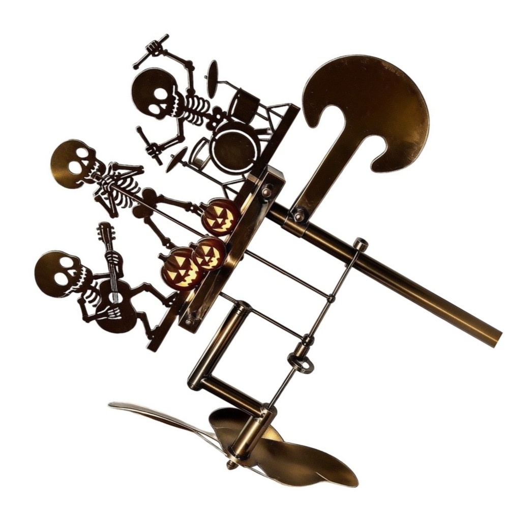 Outdoor Power Stake - 1 Piece Halloween Vintage Skeleton Drummer