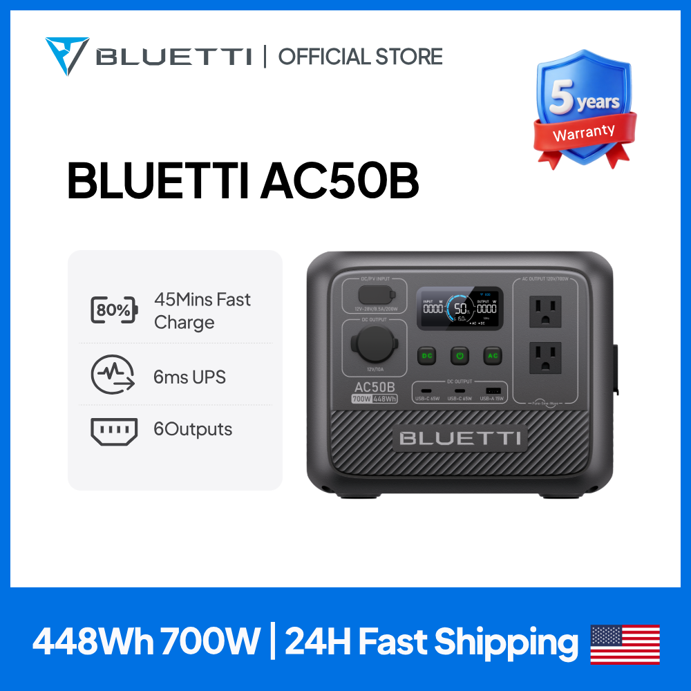 Outdoor Power Source - BLUETTI AC50B Portable Power Station 700W