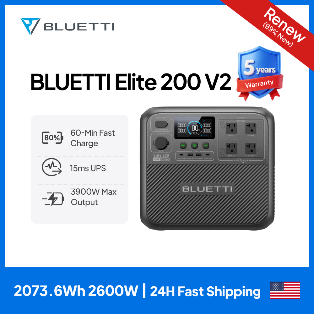 Outdoor Power Source - 【Renew】BLUETTI Elite 200 V2 Portable Power