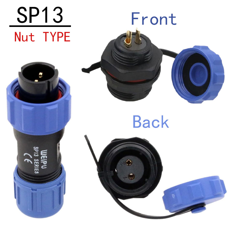 Outdoor Power Outlet Extension - SP13 2Pin Aviation Waterproof Connectors -Male