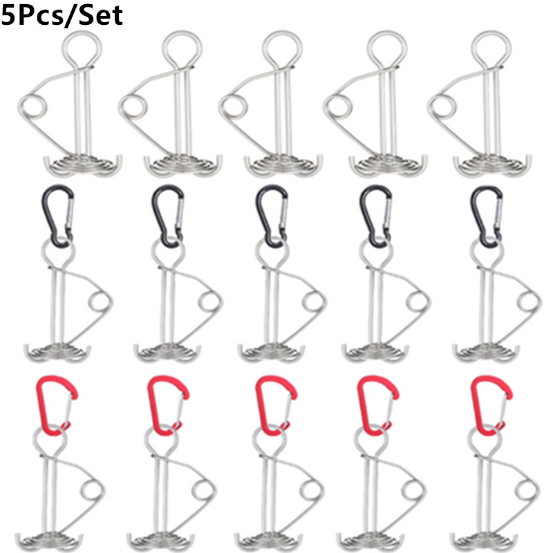 Outdoor Power Stake - Windproof 5PCS Rope Buckle Retractable Spring