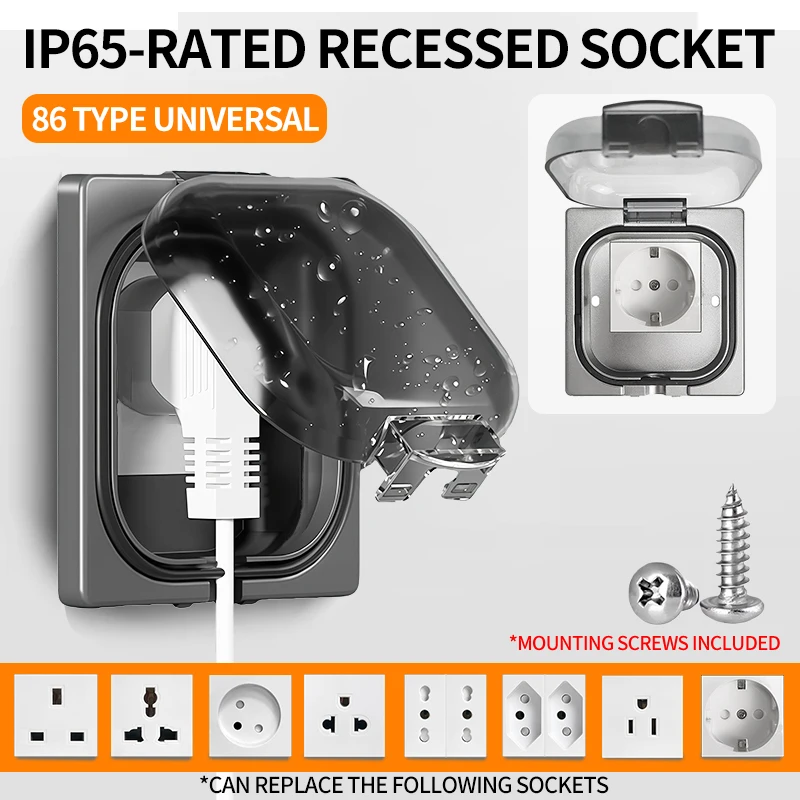 IP65 Waterproof Outdoor Socket - Outdoor Power Receptacle recension och pris