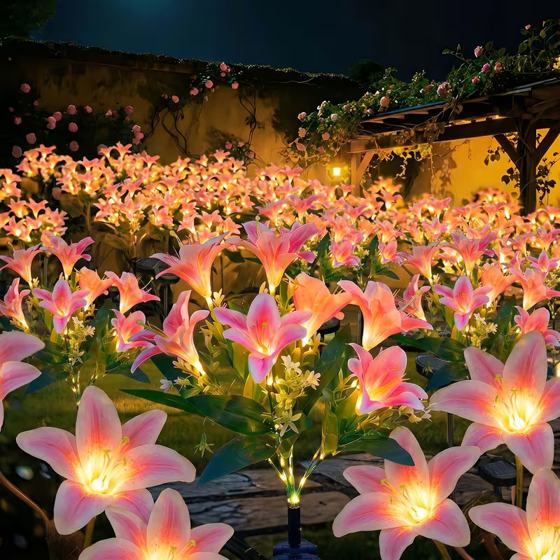 Solar Lily Flower Lawn Lights  - Outdoor Power Stake recension och pris