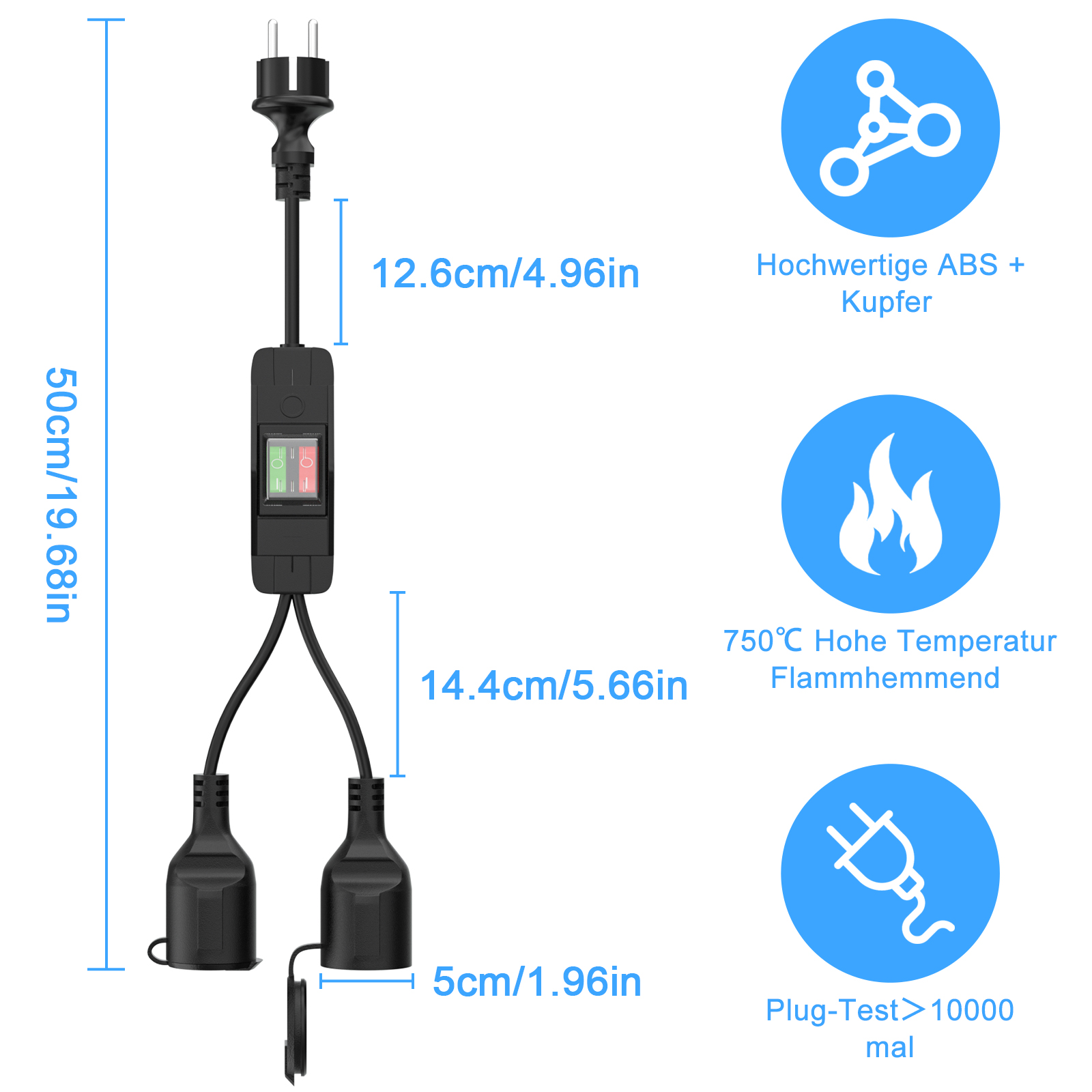Double Plug Extension Cable 2  - Outdoor Power Outlet Extension recension och pris