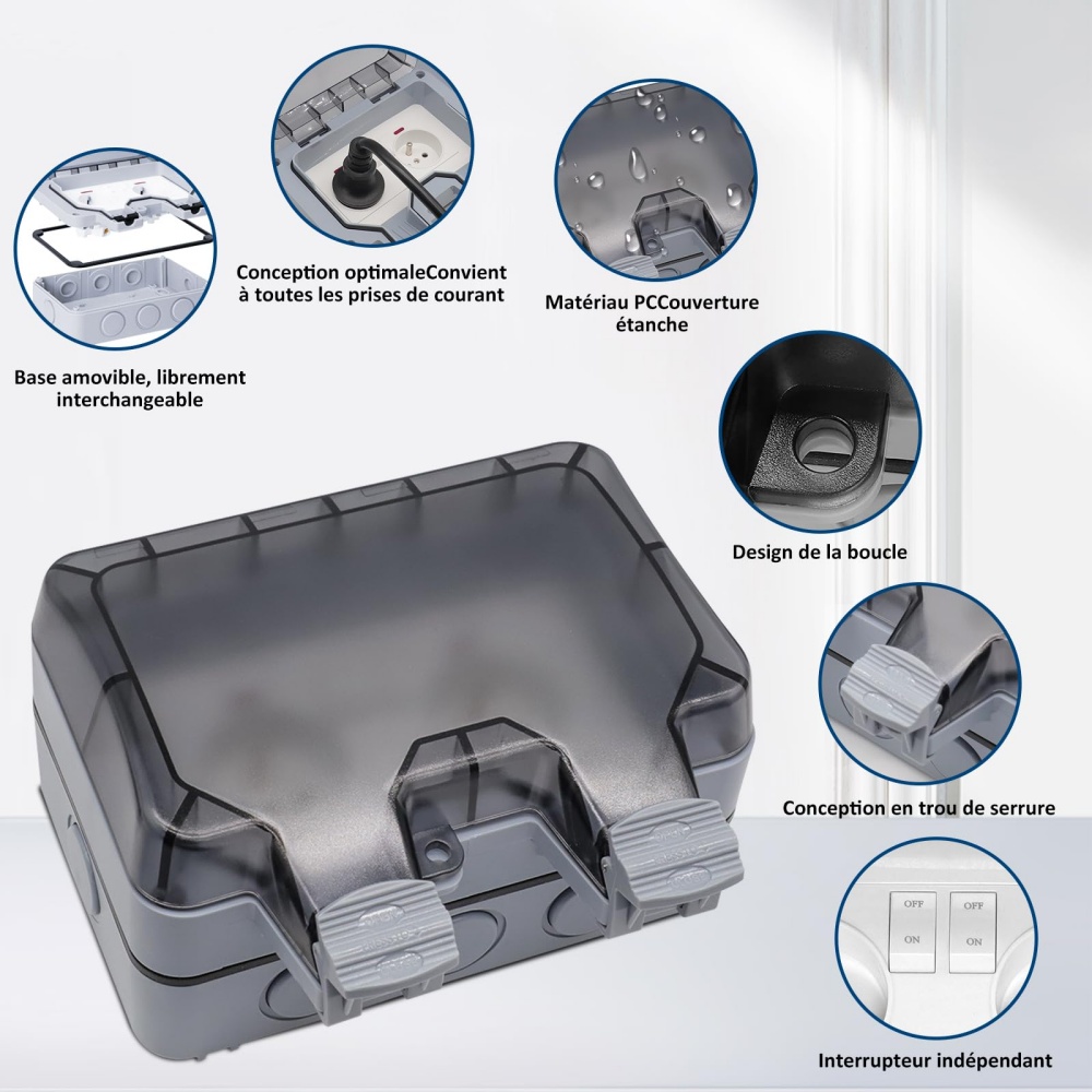 EIOMR France IP66 Weatherproof - Outdoor Power Outlet Extension recension och pris