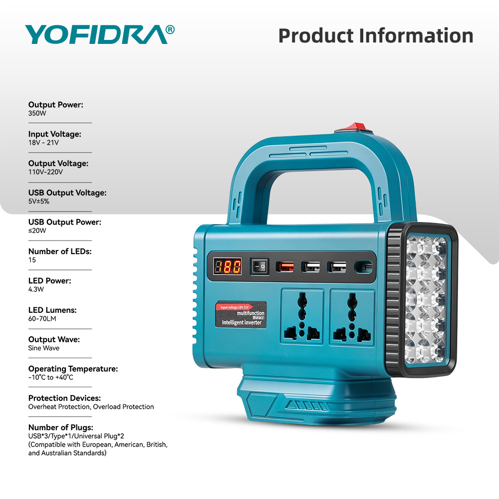 YOFIDRA 220V Portable Power In - Outdoor Power Point recension och pris