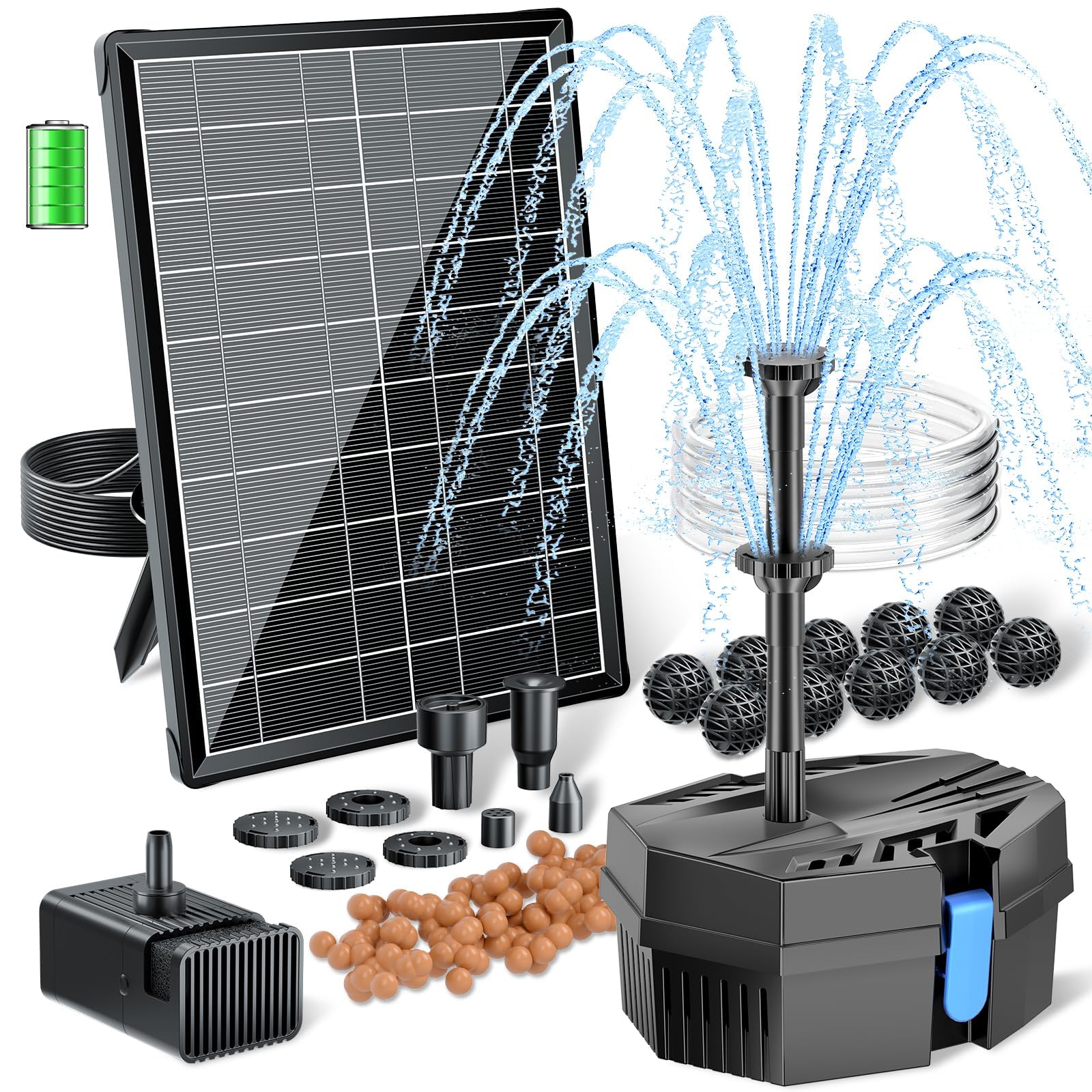 8W Solar Fountain Pump With 30 - Outdoor Power Source recension och pris