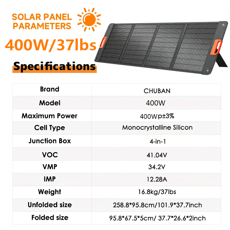 200W Foldable Solar Panel 400w - Outdoor Power Distribution Panel recension och pris