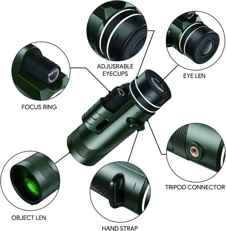 80x100 HD Monocular for Smartp - Outdoor Power Point recension och pris