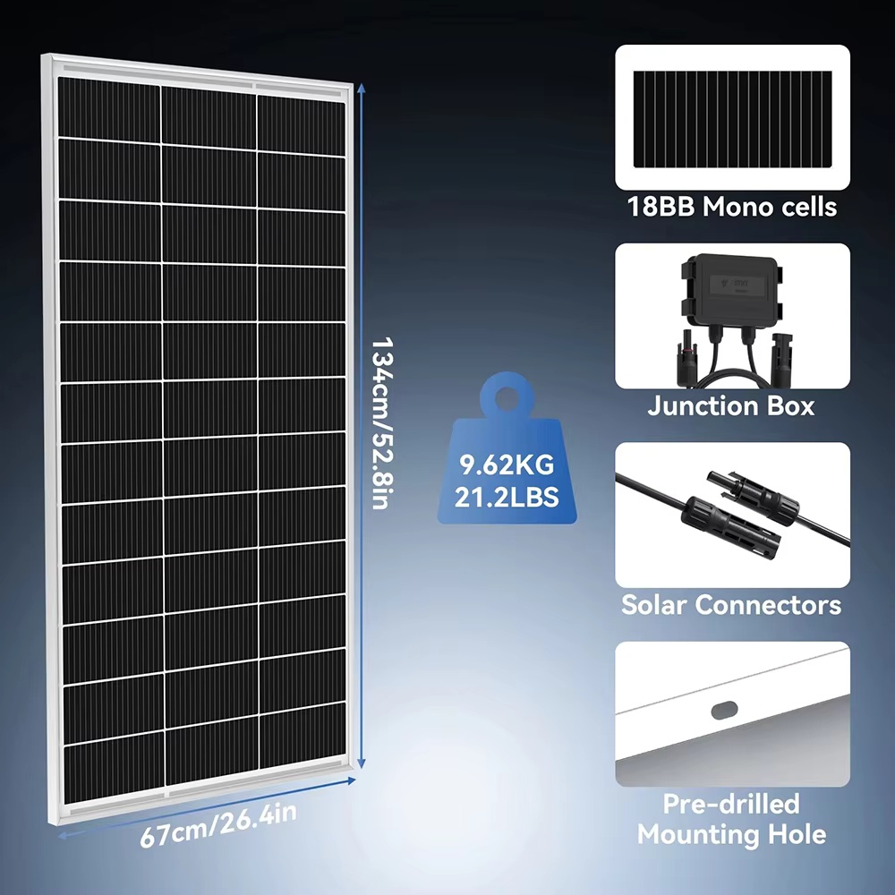 RVPOZWER 200W/400W/800W Rigid  - Outdoor Power Distribution Panel recension och pris