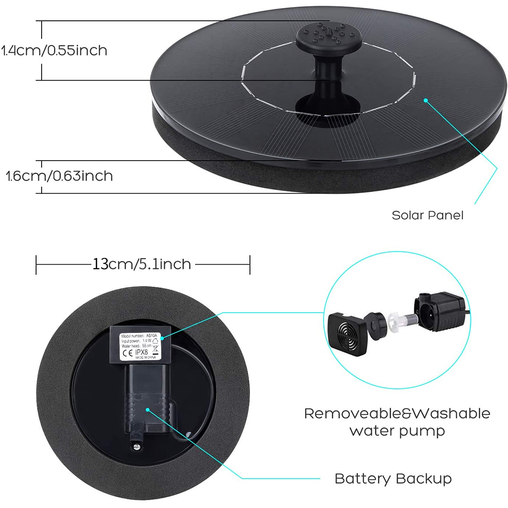 Waterfall Fountain Mini Solar  - Outdoor Power Source recension och pris